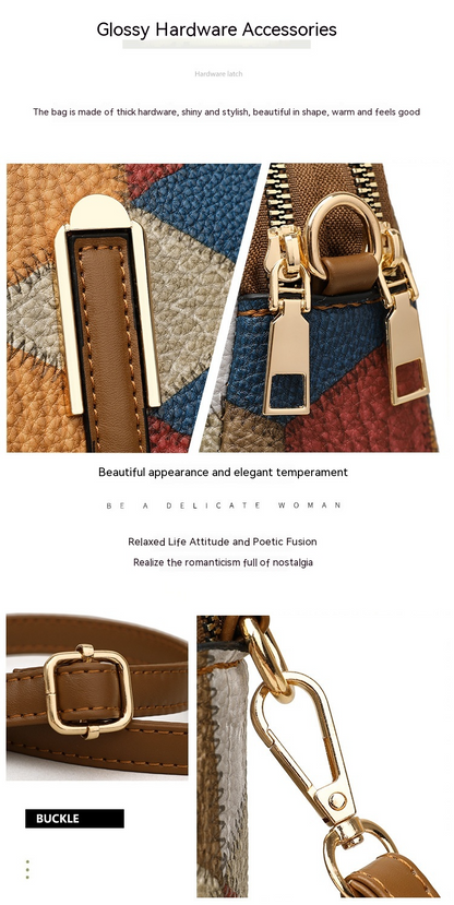Double-Zipper Fashion Crossbody Bag