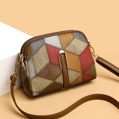 Double-Zipper Fashion Crossbody Bag
