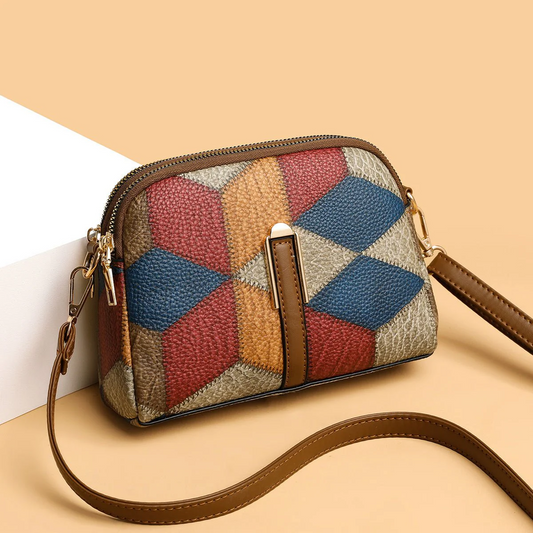 Double-Zipper Fashion Crossbody Bag