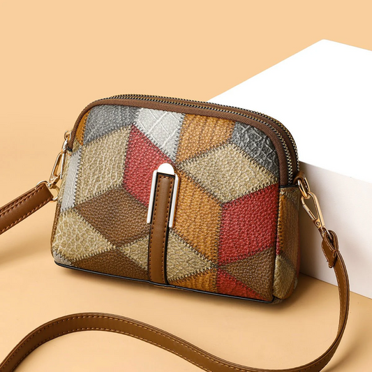 Double-Zipper Fashion Crossbody Bag